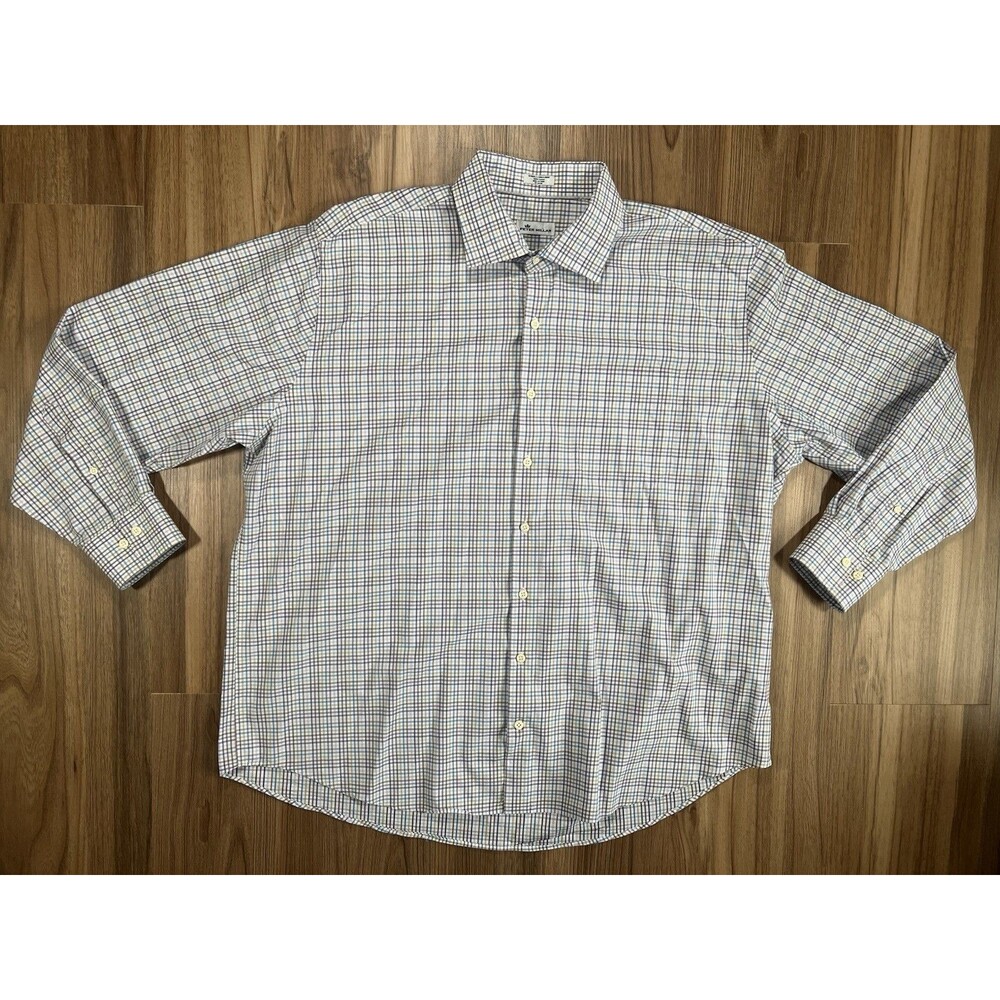 Peter Millar Shirt Mens 2XL Plaid Crown Crafted Button Down Long Sleeve